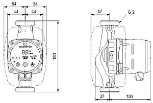 Насос циркуляционный Grundfos Alpha2 32-40 N 180 99411432, 3