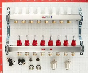 Группа коллекторная с расходомерами 8 отводов 1&quot;в/в x ¾&quot;ек Valtec VTc.586.EMNX.0608, 5