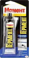 Герметик силиконовый санитарный 85мл прозрачный Момент Гермент Герметик силиконовый санитарный 85мл прозрачный Момент Гермент