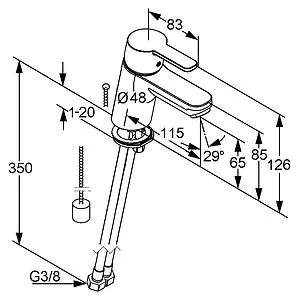 Смеситель для раковины Kludi Logo Neo хром 372800575 Смеситель для раковины Kludi Logo Neo хром 372800575, 2