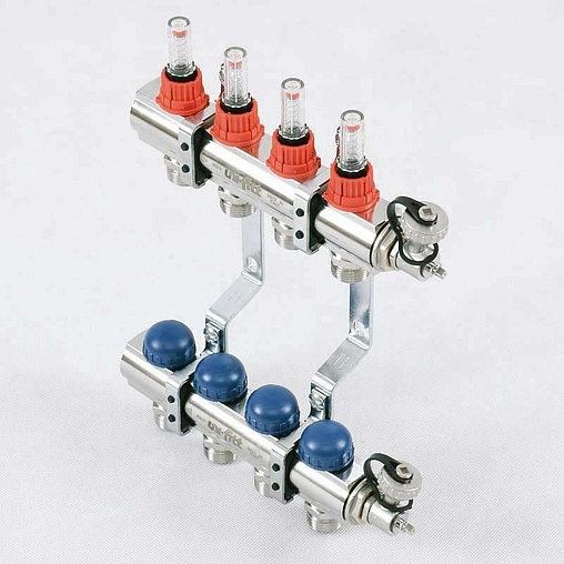 Группа коллекторная с расходомерами 4 отвода 1"в/в x ¾"ек Uni-fitt 440E4304