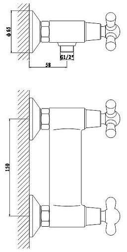 Смеситель для душа Gross Aqua Retro хром 5012083C
