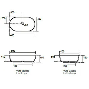 Раковина Kerasan Nolita 60 Ferro matt 534389, 2