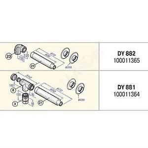 Комплект дымохода Ø 80/125мм L=800мм для конденсационного котла De Dietrich DY 882 100011365, 2
