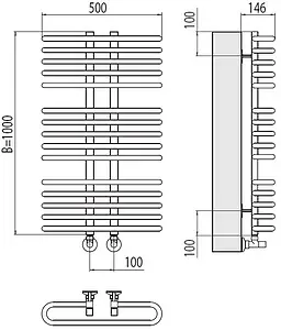 Полотенцесушитель водяной лесенка Terminus Сахара П15 500х1000 полированная сталь 4670078529787, 2