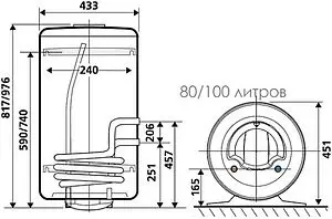 Бойлер комбинированного нагрева Atlantic CWH 100 N4 (17.5 кВт) 864026, 2