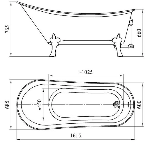 Ванна акриловая отдельностоящая Radomir Конкорд 160х70 хром 1-01-2-0-1-142 Ванна акриловая отдельностоящая Radomir Конкорд 160х70 хром 1-01-2-0-1-142