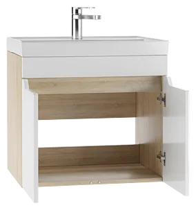 Тумба под умывальник подвесная Айсберг Мечта 60 белый/дуб сонома DM2316T, 4