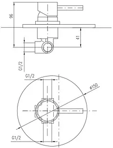 Смеситель для душа скрытого монтажа Rav Slezak Seina чёрный матовый SE983LCMAT, 2