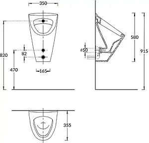 Писсуар со скрытым подводом воды Kerama Marazzi Pro Cantero белый PROC.ur.02 Писсуар со скрытым подводом воды Kerama Marazzi Pro Cantero белый PROC.ur.02, 2