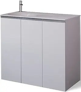 Тумба-умывальник напольная над стиральной машиной Raval Great 100 L белый Gre.01.100/N/W/Le+Gre.08.100/W/Le, 1