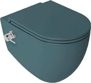 Унитаз подвесной безободковый с функцией биде и встроенным смесителем ISVEA Infinity изумрудный 10NFS1005I-2P Унитаз подвесной безободковый с функцией биде и встроенным смесителем ISVEA Infinity изумрудный 10NFS1005I-2P, 1