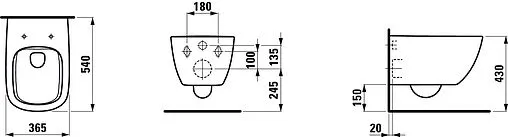 Унитаз подвесной безободковый Laufen Palomba Rimless c покрытием LCC белый 8.2080.2.400.000.1