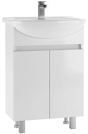 Тумба-умывальник напольный Айсберг Норма 55 белый DA1629T+Вн МуБ03