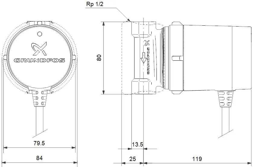 Насос циркуляционный для ГВС Grundfos Comfort Basic 15-14 B PM RU 99302358, 2