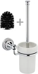 Ёршик для унитаза Fixsen Bogema хром/белый с рисунком FX-78513A Ёршик для унитаза Fixsen Bogema хром/белый с рисунком FX-78513A, 1
