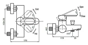 Смеситель для ванны Cezares Laconico белый матовый/хром LACONICO-C-VD-BLC Смеситель для ванны Cezares Laconico белый матовый/хром LACONICO-C-VD-BLC, 2