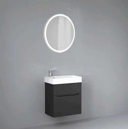 Тумба-умывальник подвесная Raval Brik 55 антрацит Brk.01.55/P/A/RL+17055-KL