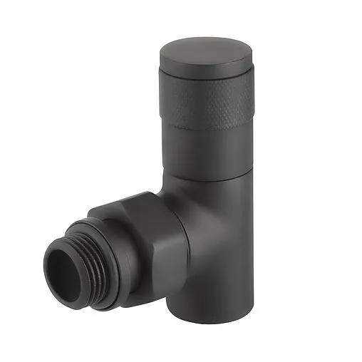 Комплект вентилей запорных угловых ½" в/н Royal Thermo Piano черный RTE 56.0013