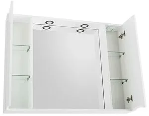 Шкаф-зеркало BelBagno FLY-MARINO 100 Bianco Lucido MARINO-SPC-1000/750-2A-BL-P, 5