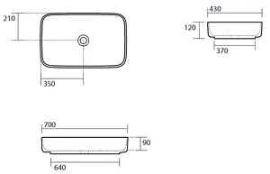 Раковина Kerasan Tribeca 70 черный матовый 460231 Раковина Kerasan Tribeca 70 черный матовый 460231, 2