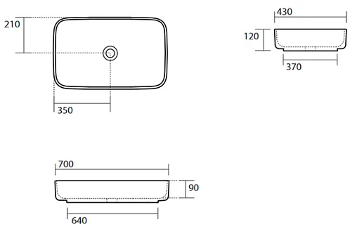 Раковина Kerasan Tribeca 70 черный матовый 460231