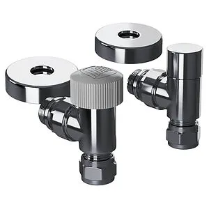 Комплект вентилей терморегулирующих угловых 15x1.0 x ½"н Royal Thermo Design Pro хром RATVXU11215CH Комплект вентилей терморегулирующих угловых 15x1.0 x ½"н Royal Thermo Design Pro хром RATVXU11215CH, 2