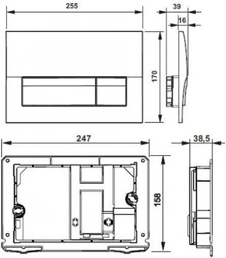 Клавиша смыва для унитаза Roca Active В01 8901170B1 хром глянцевый