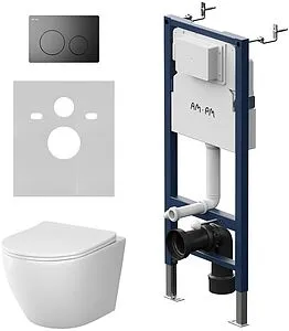 Комплект 6 в 1 Am.Pm Like Aquaspin IS90138.801900 с кнопкой черный матовый, 3