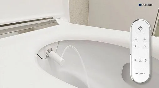 Умный унитаз-биде подвесной безободковый Geberit AquaClean Sela белый 146.224.11.1