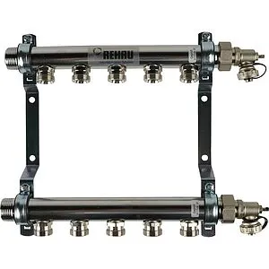 Группа коллекторная распределительная 5 отводов 1&quot;н/н x ¾&quot;ек Rehau HLV 11102071001, 1