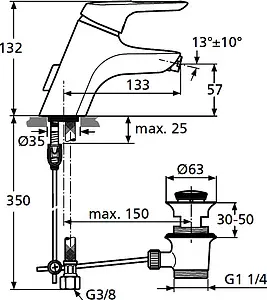 Смеситель для биде Ideal Standard CeraMix blue хром A5655AA, 2