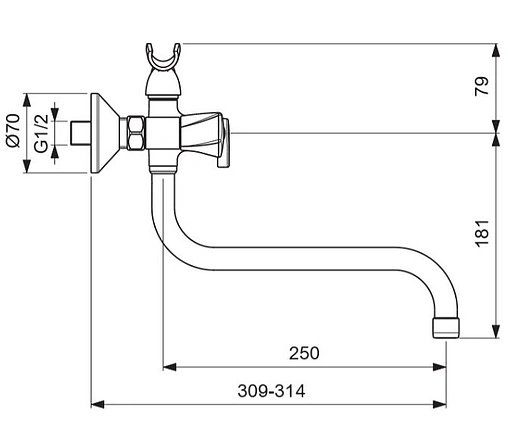 Смеситель для ванны с длинным изливом Vidima Life хром BA362AA
