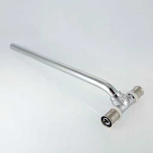 Тройник пресс радиаторный с хромированной трубкой 16мм x 15мм x 16мм Valtec VTm.282.HN.161516