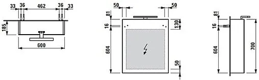 Шкаф-зеркало Laufen Base 60 R белый 4.0275.2.110.261.1