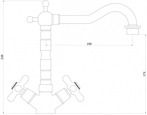 Смеситель для кухни Swedbe Selene бронза 7142
