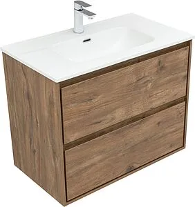 Тумба-умывальник подвесная Aquanet Милан 80 дуб рустикальный 00336379+640344, 5