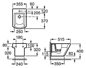 Биде подвесное Roca Hall белый 357625000, 2