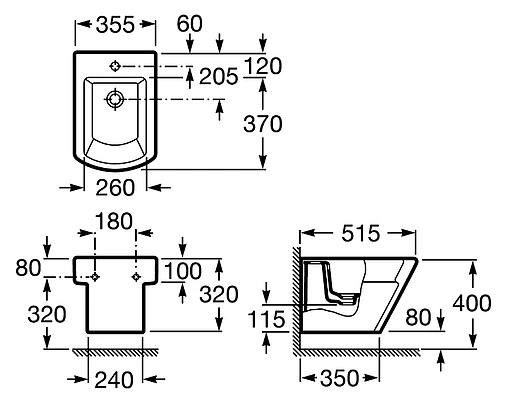 Биде подвесное Roca Hall белый 357625000