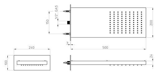 Лейка верхнего душа Bossini Manhattan 1 spray хром I00575.030