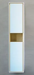 Шкаф-пенал подвесной Jorno Glass 32 белый/дуб Gla.04.150/P/W Шкаф-пенал подвесной Jorno Glass 32 белый/дуб Gla.04.150/P/W, 5