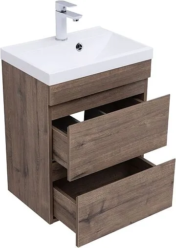 Тумба под умывальник подвесная Aquanet Нота New 50 дуб веллингтон/табак 00334190
