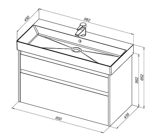 Тумба под умывальник Aquanet Nova Lite 100 (SLIM SYNERGY) дуб рустикальный 00249957