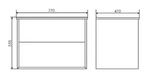 Тумба-умывальник подвесная Comforty Женева 75 дуб белый/белый 00004137097CF, 2
