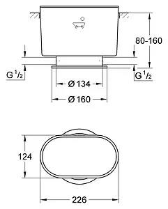 Скрытая часть напольного смесителя для ванны Grohe 45473000, 2