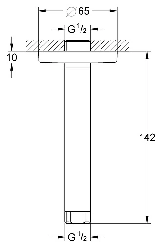 Держатель верхнего душа на потолок Grohe Rainshower хром 27485000