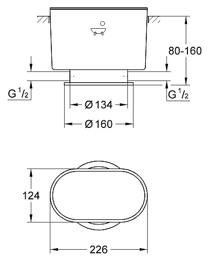 Скрытая часть напольного смесителя для ванны Grohe 45473000
