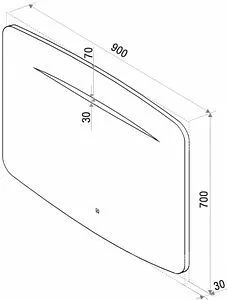 Зеркало с подсветкой Continent Rapid Led 90x70 белый ЗЛП918, 2