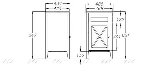 Комод напольный Opadiris Палермо 50 светлый орех 00-00006899