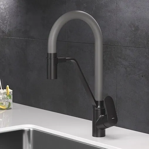 Смеситель для кухни с подключением к фильтру Am.Pm Like чёрный/серый F8007825